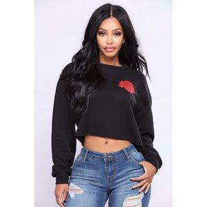 Rose from the heart crop top